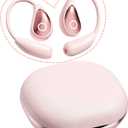 Open Ear Earbuds Wireless Bluetooth 5.4, Open Ear Headphones, Over Ear Earbuds, Sport Headphones for Workout Running, Extra Long Battery Life,HiFi Stereo(Pink)