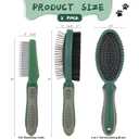 2PCS Pet Grooming and Deshedding Tools, 2-In-1 Double-Sided Cat Brush for Shedding and Bathing, Dogs & Cats Shedding Comb for Long and Short Haired Dogs Cats, Green