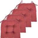 Chair Cushion, 4 Pack Chair Cushions for Dining Chairs, Chair Pads and Mat with Ties for Indoor Kitchen Seat and Desk (Bordeaux Red, 4 Count - 17 x 16 in)