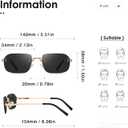 Rimless Rectangle Sunglasses for Women Man Fashion Small Narrow Rectangle Frameless Eyewear Shades 90s Sun Glasses