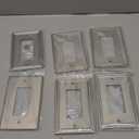 6-Pack Decorator Outlet Cover Plate, Brushed Nickel Decorative Switch Plates and Outlet Covers, Durable Zinc Alloy Wall Plates for Electrical Outlets, Receptacle, GFCI Outlet, Dimmer Switch