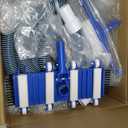 Pool Vacuum Kit Swimming Pool Vacuum Head with 1-1/2" x 30 ft Hoses Flexible Head with Wheels and 14 '' Cleaning Brush for Inground Swimming Supplies (with Bristles)