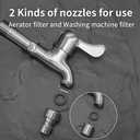 Outdoor Garden Bibb Spigot Washing Machine Faucet,1/2" Male Inlet Mop Sink Faucet,Easy to Install Utility Room Faucets with 2 Filter (Long)