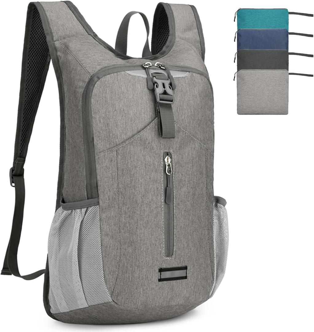 20L Hiking Backpack Lightweight Packable Hiking Daypack for Women Men, Foldable Small Backpacks for Travel Camping Outdoor (Grey)