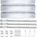 Hisencn Replacement Parts for Chargriller 5050, 3001, 5650, 3008, 3030, 4000, King Griller 5252 Grill, Stainless Steel Burner Tube, Heat Plate Tent, Ignitor for Chargriller Parts Replacement