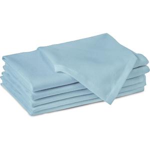 Encasa XO Ice Blue Cloth Napkins Set of 6, 17"x17" | Solid Color Cotton Dinner Napkins | Washable & Reusable Napkins for Dining Table Fall Decoration, Holiday & Christmas Festivals
