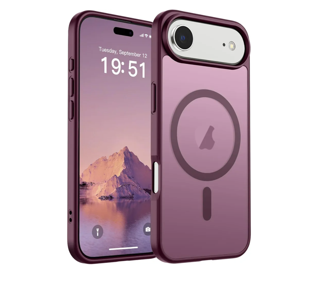 SUPFINE Magnetic for iPhone Air Case (Compatible with MagSafe)(Military Grade Drop Protection) Slim Translucent Matte Shockproof with Anti-Fingerprint Phone Cover for 17 Air,Wine Red