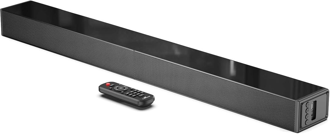 LARKSOUND Small Sound Bar for TV, PC, Gaming, Surround Sound System, Mini TV Speaker Soundbar with Bluetooth/HDMI ARC/Optical/AUX/USB Connections