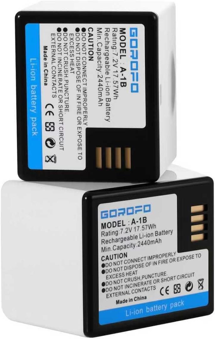 2-Pack Arlo Pro A-1 Batteries for Arlo Pro 2, A-1B A-1C VMC4030 VMC4030P VMS4230 VMS4430 VMS4530 VMS4430P VMS4530P-100NAR VMA4400 Security Camera (2 Batteries) (White)