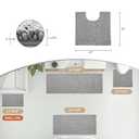 Toilet Rug 24x24 Inch - Grey U-Shaped Bathroom Floor Mat, Soft Shaggy Plush Absorbent Chenille Contour Rug, Non-Slip Washable Pedestal Base Rug