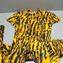 Molilove Women's Sexy Bodycon Jumpsuit Cheetah One Piece Set Backless Animal Print Jumpsuits Mock Neck Short Sleeve Clubwear large