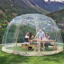 Alvantor Pop Up Bubble Tent - 15 x 15 Instant Igloo Tent - 12-15 Person Screen House for Patios - Large Oversize Weather Proof Pod - Cold Protection Camping - Beige