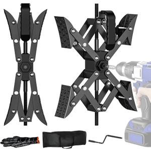 AUH X-Shaped RV Stabilizer Wheel Chock (Allows Drilling for Adjustment) Travel Trailer Stabilizers, Anti-Motion Tire RV Accessories for Tandem Axle RV Trailer Camping - 2 Pack (Black)