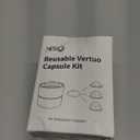 Nessus Reusable Pod Kit for Nespresso Pods Vertuo, Reuse Old Coffee Pods for Nespresso Vertuo: 100 Pcs Aluminum Foil Seal Lid, Holder, Brush, Refillable Vertuo Plus Next Capsule Machine(No Pods Come) (Black)