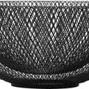 IBWell Metal Wire Woven Fruit Storage Bowl Basket for Kitchen, Large Black Mesh Fruit Stand, for Apple, Pineapple, Banana, Orange, Lemon, Pear, Strawberry, Watermelon (Black, Nomal)  
