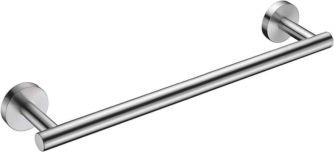 Nolimas Brushed Nickel Bath Towel Bar Single Bars Towel Rack Rod Classic Wall Mounted SUS304 Stainless Steel Bathroom Towel Holder Toilet Kitchen Towel Shelf Single Layer,16 inches