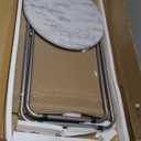 TV Tray Table, Round Folding Table, Foldable Snack Tray for Eating, Small Folding Table Set of 2, Dinner Table for Couch, Living Room, Small Space (White Marble, 2Pcs)