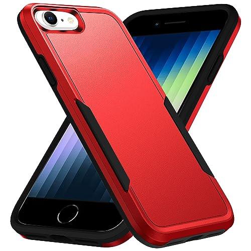 Hsefo Compatible with iPhone SE 2020/2022 Case, for iPhone 7/8 Case, Heavy Duty Shockproof Protective Red Phone Case for SE2 / SE3 / 7/8, 4.7-inch