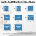 EASELAND Full Size Down Alternative Comforter - Quilted Duvet Insert for All Seasons, Soft Lightweight with Corner Tabs, Summer Winter Warm Bedding, White 8286 Inches