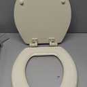Angol Shiold Slow Close Wood Toilet Seat（Biscuit, Round 16.5''）