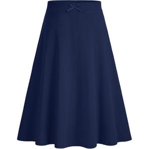 BOOPH Girls Skirts Solid A-Line Long Skirts Uniform Skirts 11-12 Years