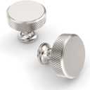 Asidrama 10 Pack Brushed Satin Nickel Kitchen Cabinet Knobs - Knurled Dresser Drawer Knobs - Aluminum Cabinet Hardware