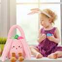 Easter Basket Plush for Kids, Cute Bunny Easter Bucket Egg Hunt Bag Boys Girls Festivals Gift