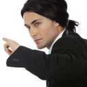 ALLAURA Compatible with John Wick Wig  Black Hitman Wig for Men, Tieable into Ponytail  Assassin, Keanu, Vincent Vega, Farquaad, Vampire Cosplay  90s Action Movie Halloween Costume Hairpiece