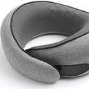 Purroch Advanced Memory Foam Neck Travel Pillow, Neck Pillow Airplane with Eye Mask & Ear Plugs, Designed for The Comfort of Travel & Office, Travel Pillow for Plane, Car, Home, Work， Grey