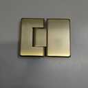 180 Degree Brass Glass Shower Door Hinges, Heavy Duty Brushed Gold Glass Door Hinge for Bathroom, 1 PCS Round Brass Shower Door Hinges for 5/16" to 1/2" Frameless Shower Door