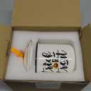 Nefelibata Trick or Treat Ceramic Canister Holiday Candy Bowl Tiered Tray Decor Candy Holder with Buffalo Plaid Bowknot Pumpkin Wood Beads Home Table Centerpiece Decoration Supplies Gift Idea