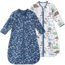 Yoofoss Baby Sleep Sack 0-6 Months Long Sleeve Wearable Blanket Baby 100% Cotton 2-Way Zipper 0.5 Tog Newborn Sleeping Sack, Lightweight (Small)