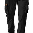 Comdecevis Men's Casual Cargo Pants Workout Joggers Stretch Sweatpants Hiking Drawstring Tactical Pants with Multi Pockets (Black, L)