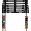 Telescoping Ladder, 16.5 FT Extension Ladder w/Hooks, Heavy Duty 330lbs Max Capacity, Collapsible Telescopic Ladder for Rv, Roof, Outdoor