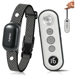 PATPET Shock Collar for Dogs - 4000FT Dog Training Collar with Remote, IPX7 Waterproof 4 Modes(Beep/Vibration/Shock/Safe) Dog Shock Collar, Rechargeable E-Collar for Small Medium Large Dogs(Dark Grey)
