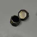 TAIMY Classical Victorian Style Wedding Tiny Ring Box, Handcrafted Gift Ring Box Proposal Pocket Size Small Keepsake Jewelry Box (Black, Octagon)