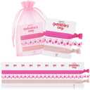 36 Pcs Galentines Day Elastic Hair Ties Pink Headbands Valentines Day Gifts for Women with 12 Happy Galentines Cards and 12 Bags for Holiday Friends Exchange Gifts Party Favors