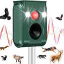 Solar Ultrasonic Animal Repellent Outdoor, Cat Repellent Outdoor with Motion Detection Waterproof Animal Repeller Deer Skunk Raccoon Squirrel Cat Deterrent for Yard