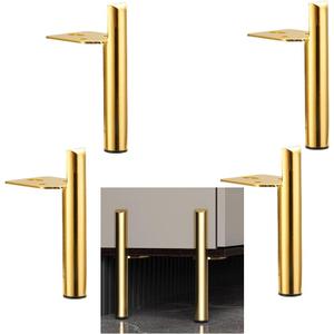 4 Inch Furniture Legs Gold Coffee Table Feet, Mid-Century Metal Furniture Leg for Sofa Cabinet Ottoman, Set of 4 Side Mounted Style Home DIY Replacement Feet