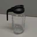 64oz Glass Pitcher with Lid, 2 Quart Mason Jar Pitchers with Lid and Spout, Wide Mouth Breast Milk Pitcher Glass Jug Sun Tea Pitchers, Cold Brew Coffee pitcher, Fridge Container for Water, Juice, Tea (Black)
