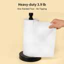 YUMORE Paper Towel Holder Countertop, Black Paper Towel Holder with Weighted Base Non Slip, Standing Paper Towel Roll Holder for Kitchen Bathroom, Stainless Steel (Matte Black)