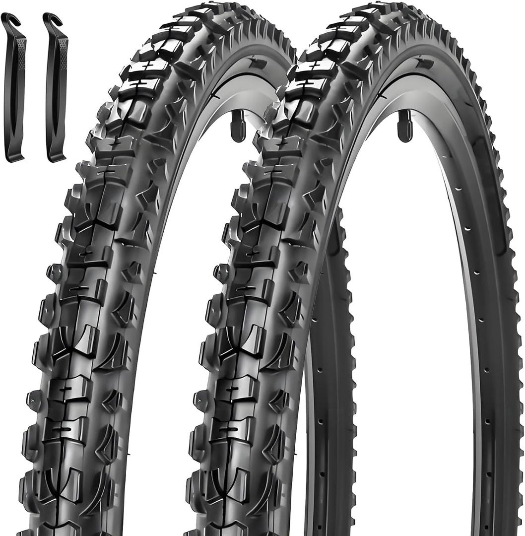 2 Pack 16/20/24 X 1.75/1.95/2.125 Bike Tires 16/20/24 Inch Folding Replacement Bicycle Tires Suitable for Mountain Beach Cruiser Bike Replacement Tires