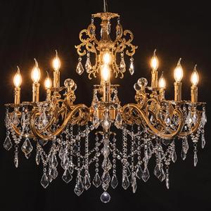 Wellmet Crystal Chandeliers Vintage Antique Bronze Chandelier 12 Lights Candle Pendant Ceiling Light Fixture for Dining Room Living Room Kitchen Bedroom Hallway Entryway Dia 35.9"