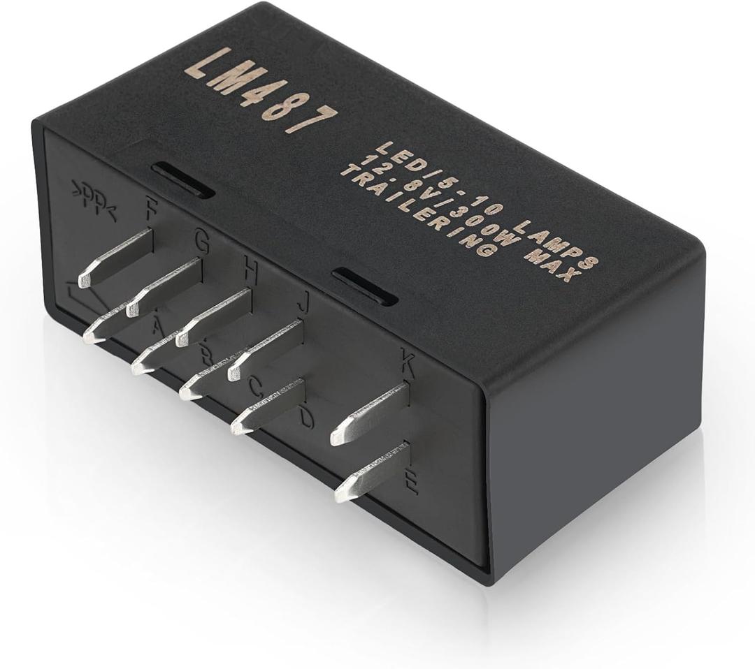 JWEELY LM487 LED Flasher Relay Hazard Warning and Turn Signal, Blinker Relay Fix Hyper Flash Created by LED Bulb for 03-06 Cadillac Chevy GMC Hummer, Replace 10383321 15231201