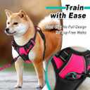 BARKBAY No Pull Pet Harness Dog Harness Adjustable Outdoor Pet Vest 3M Reflective Oxford Material Vest for PINK Dogs Easy Control for Large Dogs (L)