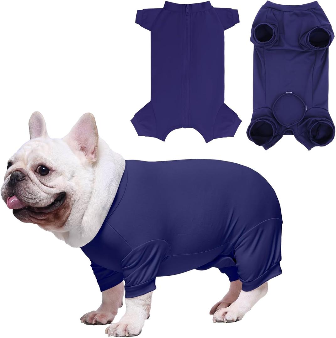 Dog Surgery Recovery Suit After Spay, Blue Dogs Surgical Recovery Suit, Highly-Stretchy Dog Onesie, Pet After Surgery Wear Substitute E-Collar & Cone