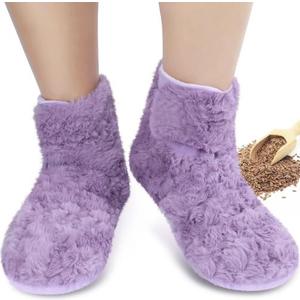 Microwavable Heating Booties for Discomfort Reduction, Microwave Foot Warmer for Reduce Aching, Foot Warmers for Feet, Feet Heating Pad for Cold Day, Microwave Heated Booties for Women & Men, S/M