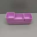 Canfanni 13 Pack Plastic Drawer Organizers Set, 3 Sizes Desk Drawer Organizer Trays for Vanity and Makeup Organizer, Organization and Storage for Makeup, Kitchen Utensils, Bathroom and Office(Purple)