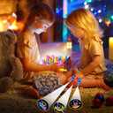 28 Pack Space LED Finger Lights,Valentines Day Gifts for Kid with Valentine Cards Exchange Gifts School Classroom Prizes Valentines Day Gifts for Kids Boy Girl Valentine Party Favors