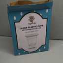 [100 PACK] 12 oz Clear Plastic Cups With Straw less Sip Lids, Disposable Plastic Cups With Sip Through Lids for Ice Coffee, Smoothie, Slurpee, or Any Cold Drinks